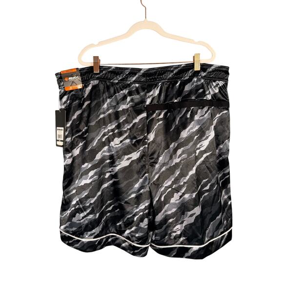 And1 Offense Shorts Mens 3XL Black Camo Print Shiny 8" Inseam Drawstring - Picture 3 of 7
